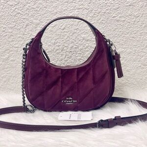 NWT Coach Carmen Mini Crossbody Bag With Quilting CCE61 in Burgundy